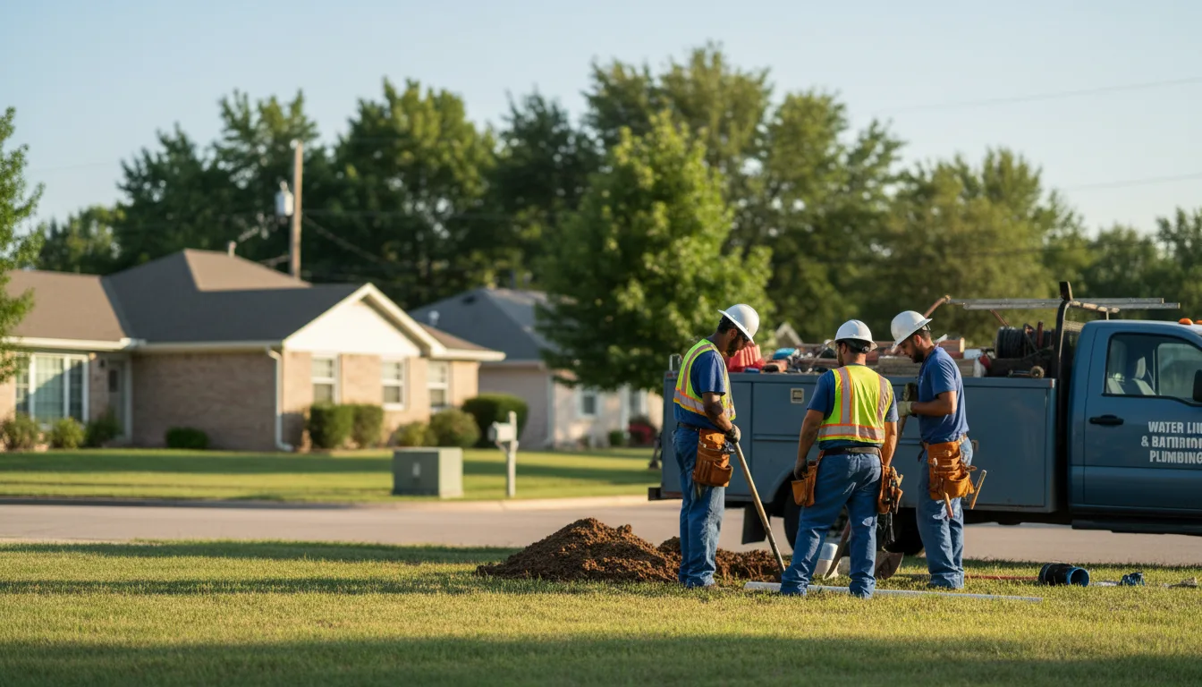 Residential water line and bathroom plumbing service in Flensburg, MN